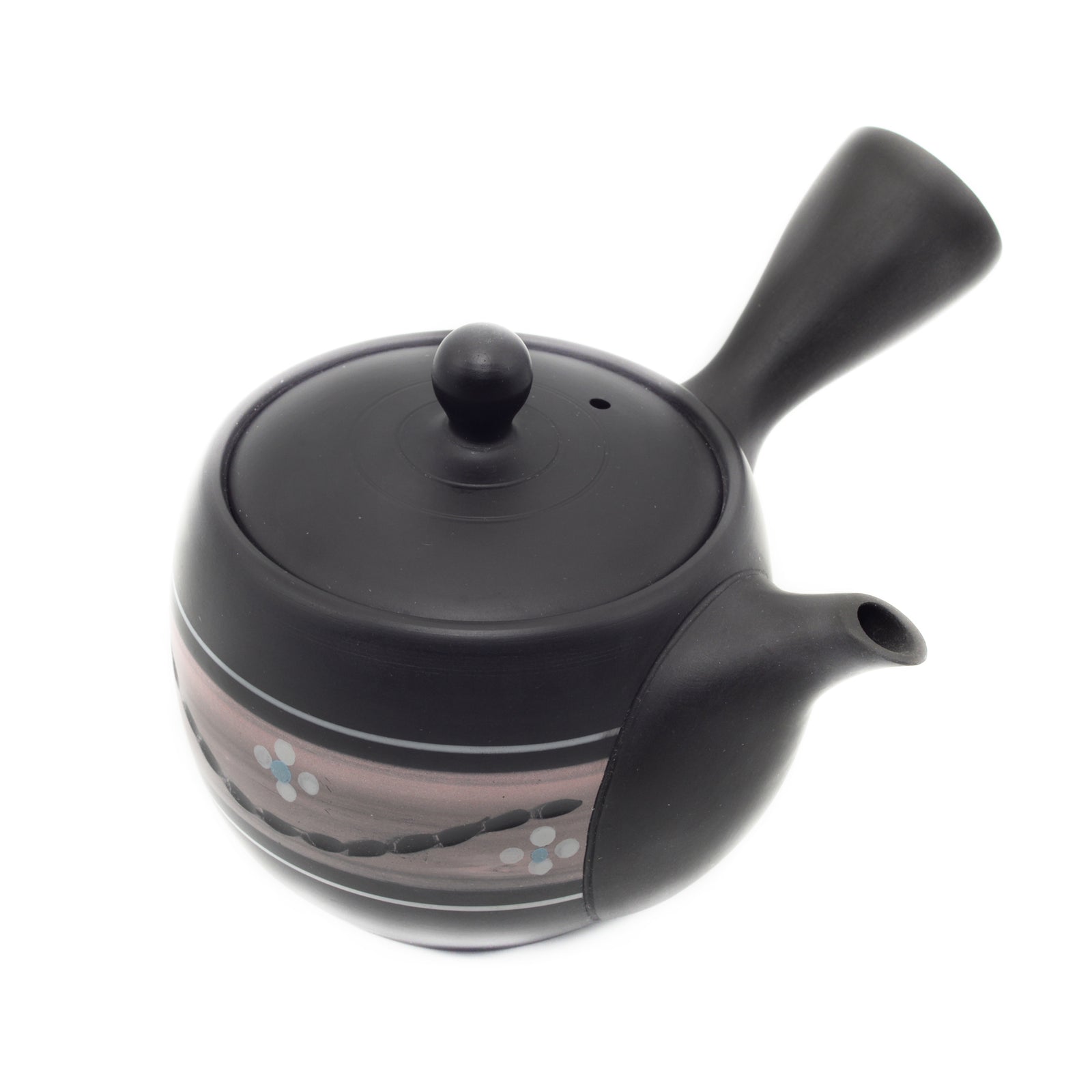 TOKONAMEYAKI YAKI KYUSU. BLACK and PINK TEAPOT